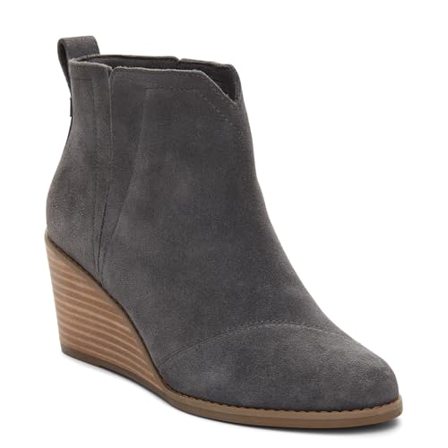 TOMS Women's Clare Ankle Boot, Forged Iron Suede, 5