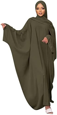 IKADEX Muslim Dress for Women Pakistani Kaftan Abaya Robe Hijab