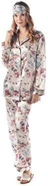 momomio Women’s Satin Pajama Set – Includes Free Eye Mask - Made from Premium Quality Satin Material