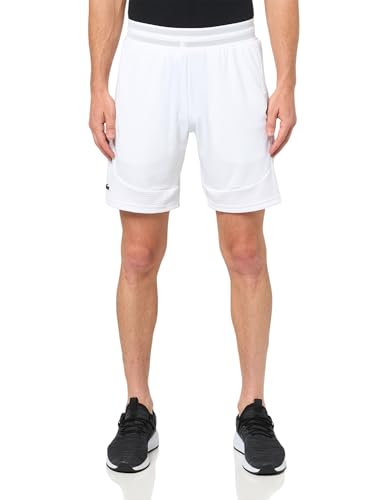 Lacoste Men's Ultra Dry Stretch Tennis Shorts, White, XX-Large