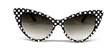 Kerkhoff Style Fashion Women's Retro Polka Dot Cat Eye Sunglasses Hollywood Style Black