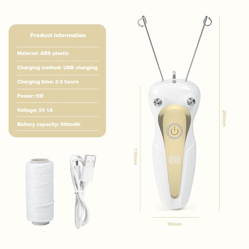 Electric Hair Remover for Women Facial Cotton Thread Hair Remover Electric Cotton Thread Hair Remover Facial Hair Removal for Arms and Legs Gold