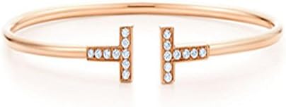 925 Sterling Silver T Cuff Bracelet,14K Gold Plated,Dainty Adjustable Bangle T Bar Bracelet