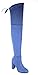 Urban Heels Women's Shoes Faux Suede and Denim Stretchy Over The Knee Block Heel Boots
