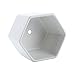 T4U 2.75 Inch White Ceramic Pots Hexagon Succulent Cactus Planter with Free Bamboo Tray for Home Decoration