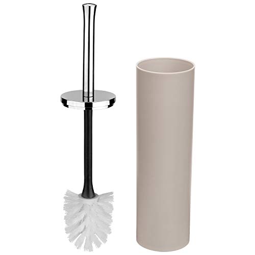 Zuvo 6 Pcs Plastic Bathroom Accessory Set Luxury Bath Accessories Bath Set Lotion Bottles, Toothbrush Holder, Tooth Mug, Soap Dish, Toilet Brush, Trash Can, Rubbish Bin (Beige)