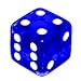 19mm D6 Six-Sided Gaming Transparent Casino Dice (Blue Square, 5pcs)