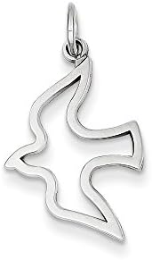 14K White Gold Dove Charm Pendant
