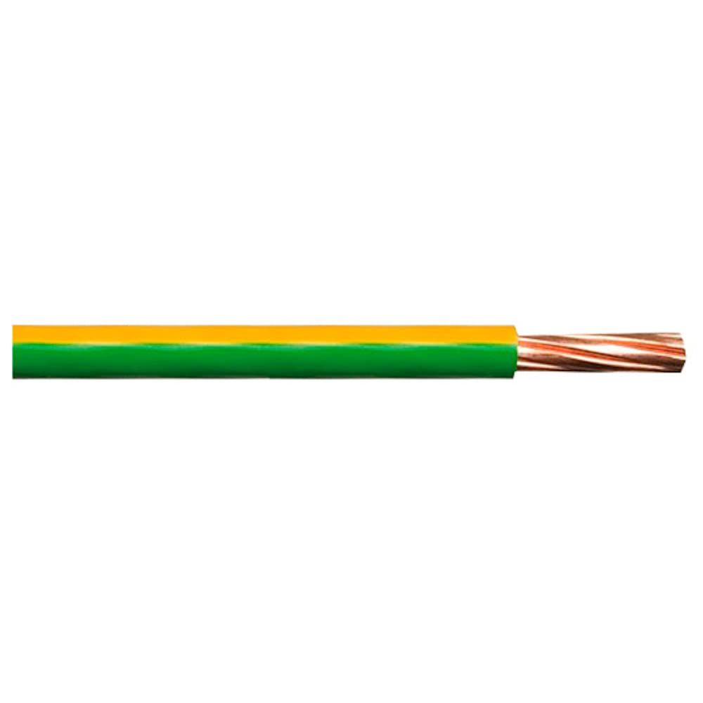 Merriway® BH01486 Single Core Round Earth Cable, 6491X 16.0mm Yellow & Green, 3 Metres (10 feet)