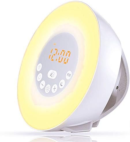 Sunrise Alarm Clock, Digital Alarm Clock, Wake Up Light with 6 Nature Sounds, FM Radio and Touch Control, LED Display Color Changing Night Light for Kids and Heavy Sleepers (White)