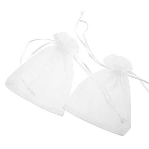 50 Pack 4x5 Inches White Organza Bag,Candy Gift Pouch,Chocolate Gift Bag Wedding Bags,Sachet Bag Sheer Organza Pouches,Favor Jewelry Bags