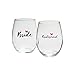 Kate Aspen Bride and Bridesmaids Pink Heart Stemless Wine Glass (Set of 4), 15 oz