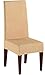 SureFit Stretch Pique Short Dining Room Chair Cover, Dining Chair Cover with Bottom Elastic for a Secure Fit, Removable & Machine Washable, Cream