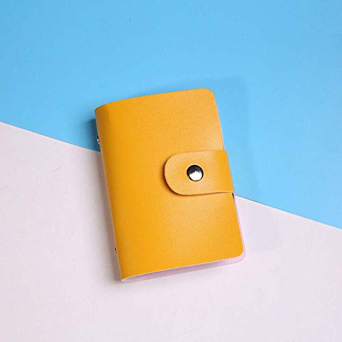 Radorock Men Women Leather Credit Card Holder Case Card Holder Wallet Business Card (Yellow)