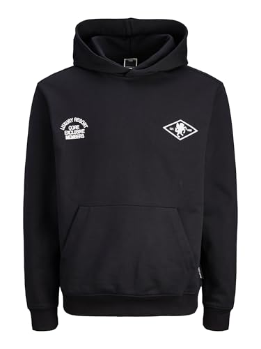 Jcocrest Print Sweat Hood, Negro, M