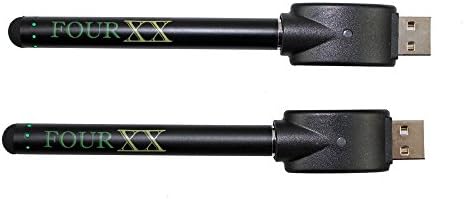 FourXX Two Pack Flat Black O Pen - Batteries - 510 thread - Green LED Stylus