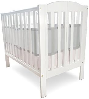 Teeny4Baby !ATTENTION THIS ITEM WON'T FIT A STANDARD CRIB, IT HAS BEEN DESIGNED ONLY FOR MINI/PORTABLE CRIB AND CRADLES Portable/Mini Crib Breathable Bumper Gray, Portable/Mini Crib Mesh Liner