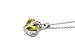 KATGI Fashion Austrian Crystals Heart Shape Pendant Necklace (Medium Yellow)