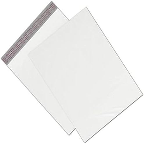 White Unprinted Poly Mailers, 12 x 15 1/2" + 2" Flap