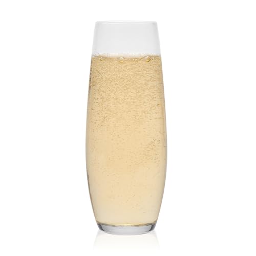 Libbey Stemless Flute Glasses, 9.6-ounce, Set of 6
