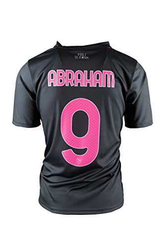 AS Roma SUPERPROMO Unisex – Kinder und Jugendliche Maglia Replica Bambino Third 22/23 Abraham Replica Ausweichtrikot, Nero e Rosa, 4 Anni