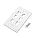 [UL Listed] Cable Matters 10-Pack Low Profile 6-Port Keystone Jack Wall Plate, RJ45 Wall Plate for Keystone Jacks in White