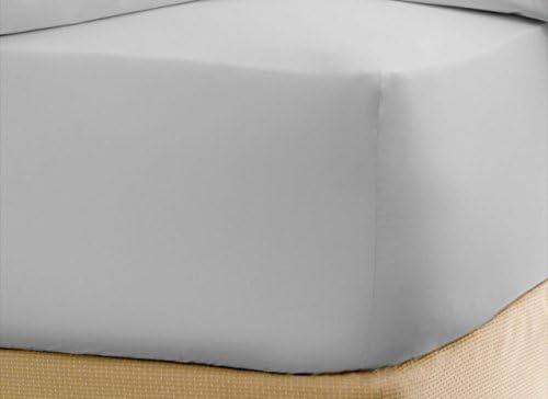 Chenille Linen Collections 800 Thread Count 100% Egyptian Cotton Ultra Soft 1 Piece Fitted Sheet (Bottom Sheet Only) 15" Deep Pocket Premium Quality Queen Size Light Grey Color