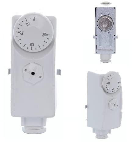 Team Controls Hot Water Cylinder Tank or Pipe Thermostat Stat including Clamp on Strap TC-PCS