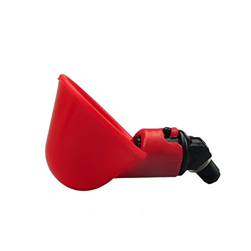 Automatic Chicken/Poultry Drinkers/Waterers with Cups Watering Cups Bowls Red Plastic Backyards Chicken Flock Duck Bird Water Feeder Livestocktool (4)