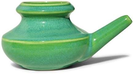 Baraka Premium US Made - Apple Color Handcrafted Durable Ceramic Lead-Free Neti Pot Nose Cleaner for Nasal Congestion and Sinus Relief - Dishwasher Safe