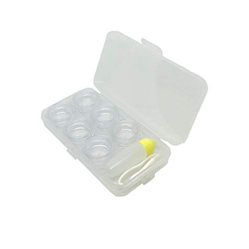 Contact Lens Case Set – 3 Pairs Portable Contact Lens kit + Portable Contact Lens Stick Tool Inserter/Remover + Solution Bottle+Tweezer with Soft Tip + Transparent Box for Travel & Home by PPX - Thumbnail 4