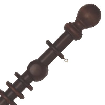 Rolls Woodline 35mm Wooden Ball Curtain Pole Set Dark Oak 300cm