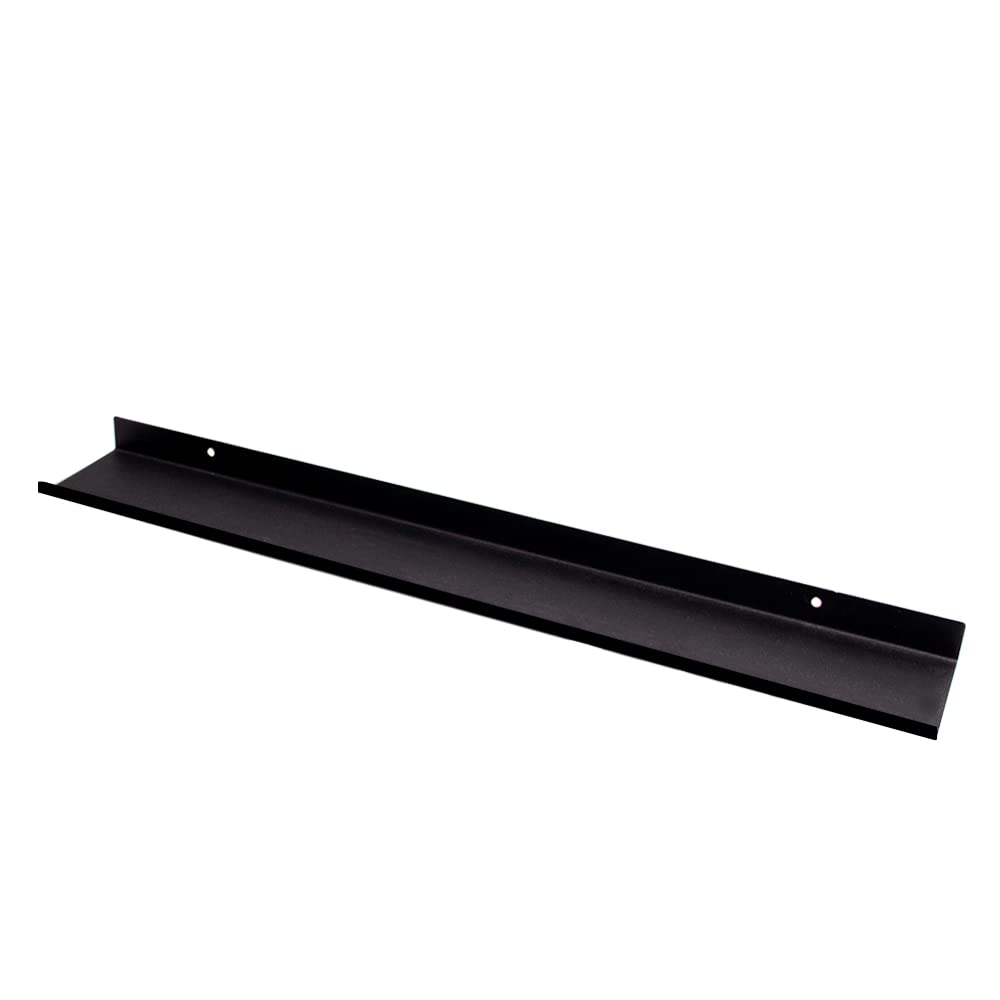 MILUKA Floating Shelf Black 110 cm | Metal Shelves for Picture, Ledge and Photo Display | Floating Shelves for Bedroom, Kitchen and Bathroom Storage in Home Decor | Wall Shelf