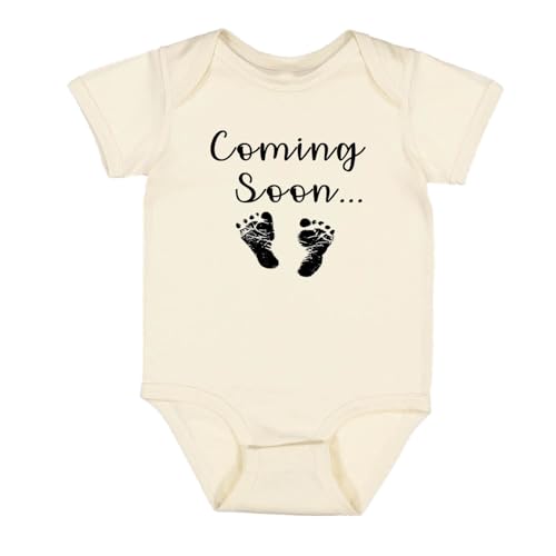Ink Trendz Coming Soon Baby Onesie Pregnancy Announcement Bodysuit Baby Shower & Gender Reveal - Unisex Tell You're Pregnant
