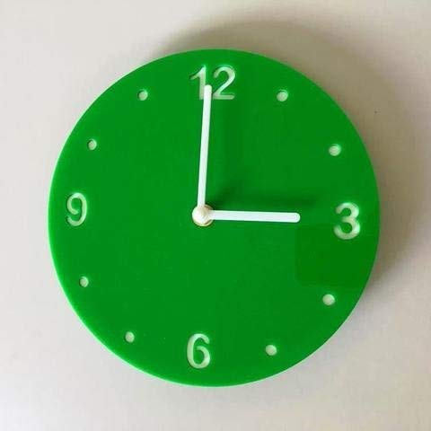 Shatterproof Round Wall Clock - Bright Green