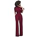 LKOUS Women's Off Shoulder High Waist Belted Jumpsuit Romper for Club Cocktail