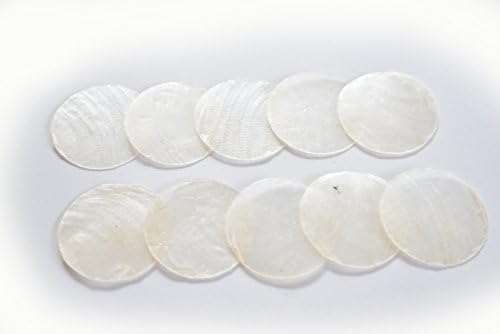 10 Capiz Shells White Round 1 1/2" (38mm) No Holes Crafts Windchimes Shellcraft