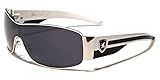 Khan Metal Wire Rim Frame Men's Sport Shield Sunglasses