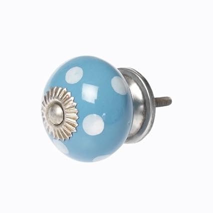 White Spot Blue Ceramic Cupboard Door Knob Amazon Co Uk Kitchen