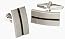 Boutons De Manchette Kenneth Cole En Acier Inoxydable - Design Ovale Laser Cut - Neuf (Showcase)