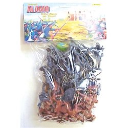 55 Piece Battle for the Alamo 60mm Texan and Mexican Soldier Figures Toy Set