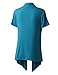 Women's Open Front Short Sleeve Cardigan Turquoise XX-Large