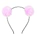 Mwfus Girl's Adorable Fur Ball Pompom Ball Hair Hoops Headbands Pink