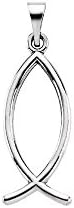 Sterling Silver 22x9mm Ichthus (Fish) Pendant