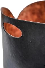 Ivyline Faux Leather Log Bucket Black Hand Finished Fireside Wood Bin H30xW40cm view 3