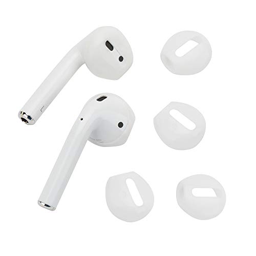 [Fit in The case] Auyuiiy Ear Covers Accessories Compatible with Apple AirPods 1 & AirPods 2 or EarPods Headphones/Earphones/Earbuds (3 Pairs) (White)