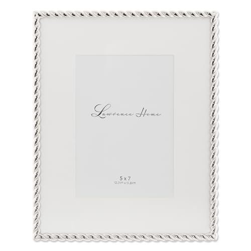 Lawrence Frames Silver Metal Rope 8x10 Matted for 5x7 Picture Frame (710080)