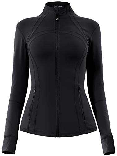 QUEENIEKE Women's Sports Define Jacket Slim Fit and Cottony-Soft Handfeel Size XL Color Black Pro