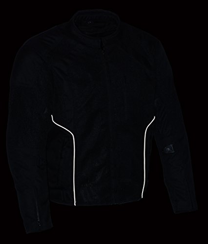 Milwaukee Performance Men's Nylon/Mesh Combo Racing Jacket with Armor (BLACK, 5X)