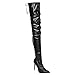 LILIANA GE32 Women's Pointy Toe Drawstring Thigh High Stiletto Boots